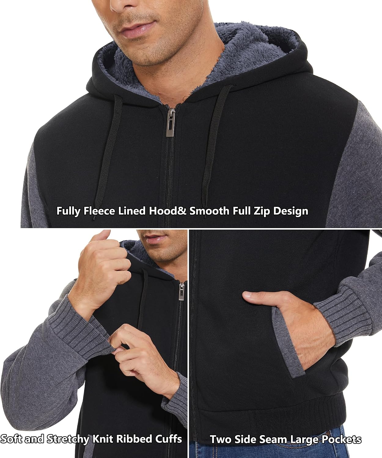 Detalle de GEEK LIGHTING Men's Fleece-Lined Hoodie