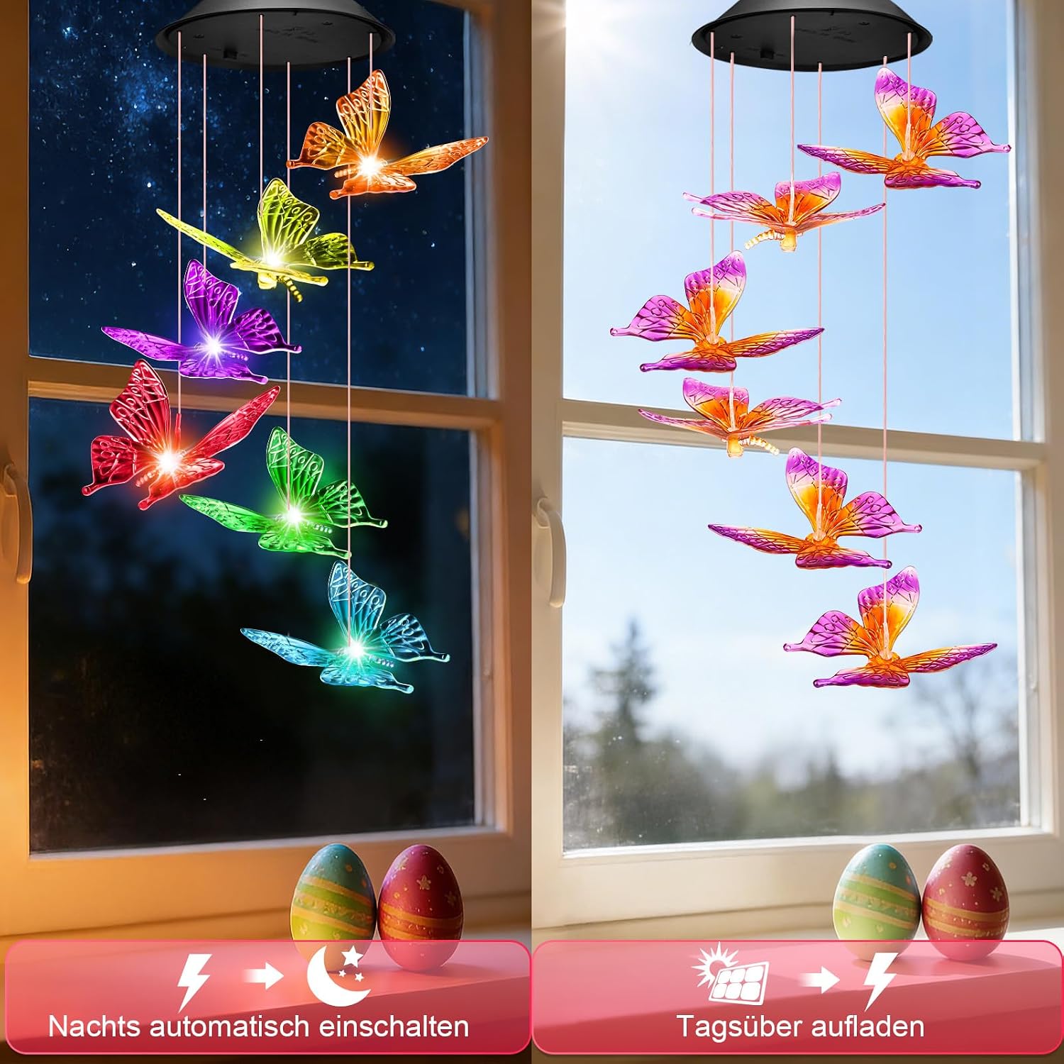 Thumbnail 4 de Osterdeko Solar Windspiel Schmetterling
