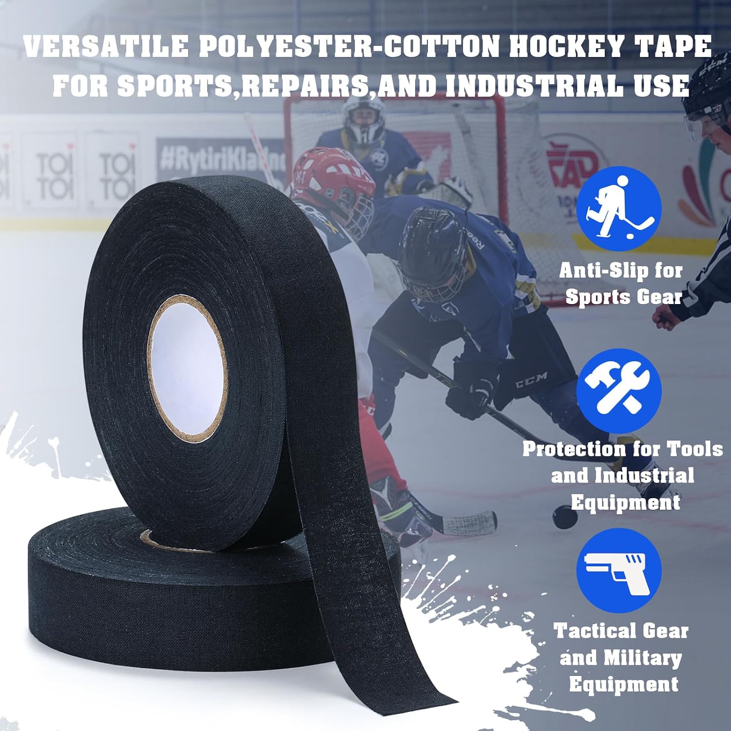 Detalle 2 de AGUZXTM Clear Hockey Tape, 6-Pack for Socks and Shin Pads