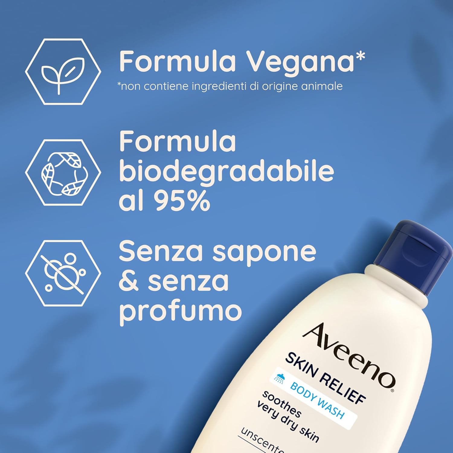 Detalle de Aveeno Skin Relief Bagno Doccia: Bagnoschiuma lenitivo senza sapone per pelli molto secche e sensibili, 500 ml