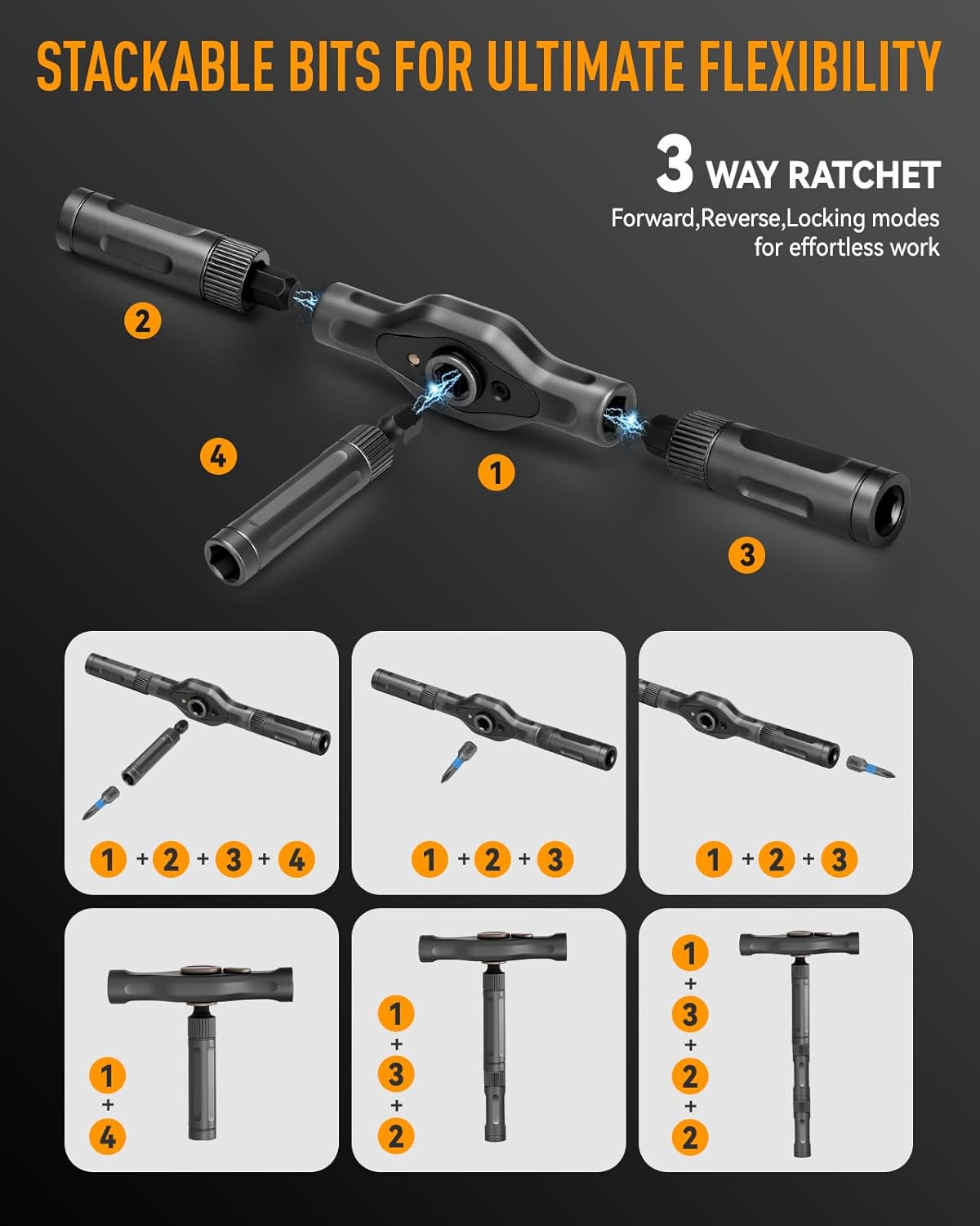 Thumbnail 1 de KELIN 42-in-1 Magnetic Ratchet Screwdriver Set (S2 steel bits, 58-tooth ratchet) — Secret Santa gift idea