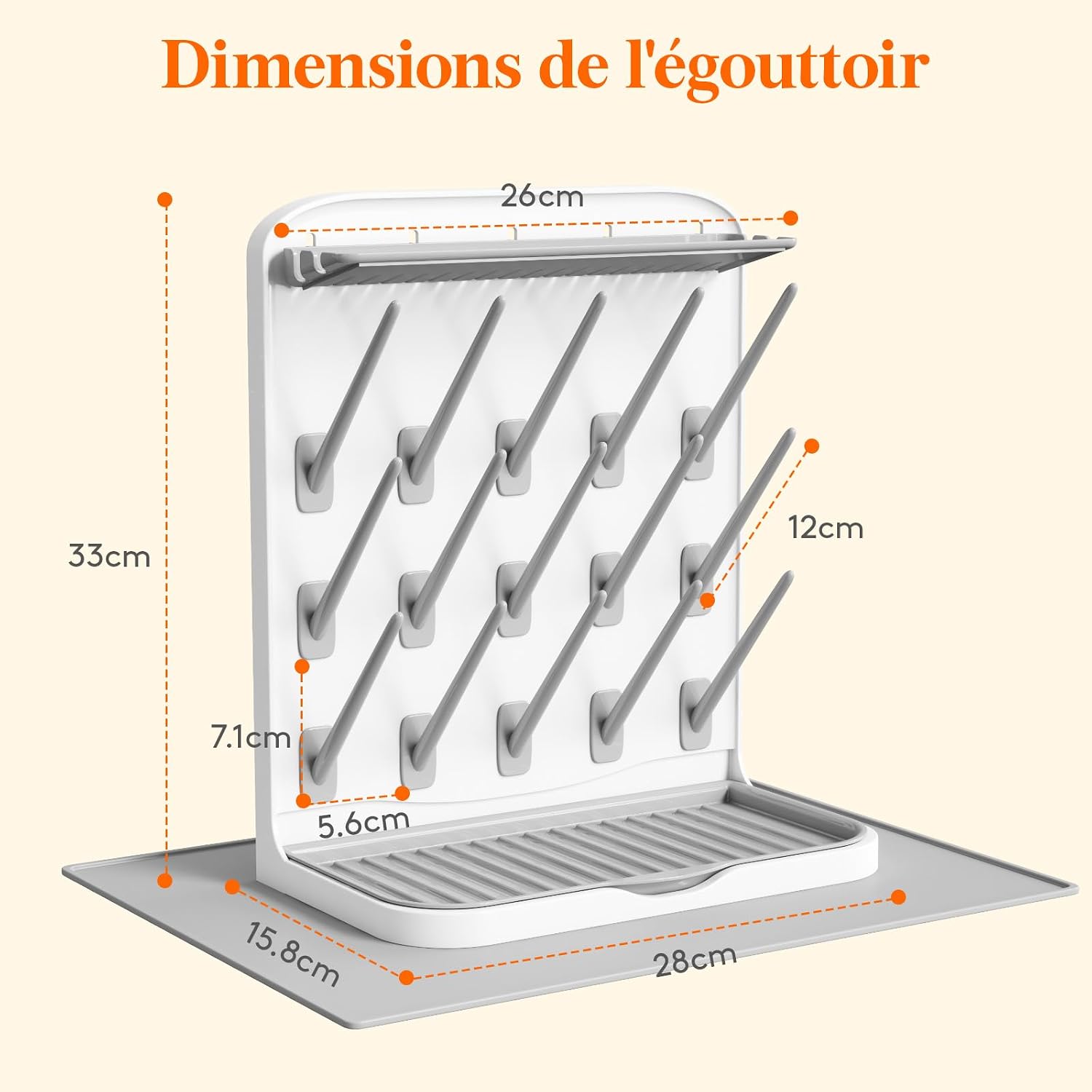 Detalle 2 de Lifewit Grand égouttoir à biberons 27,9 cm