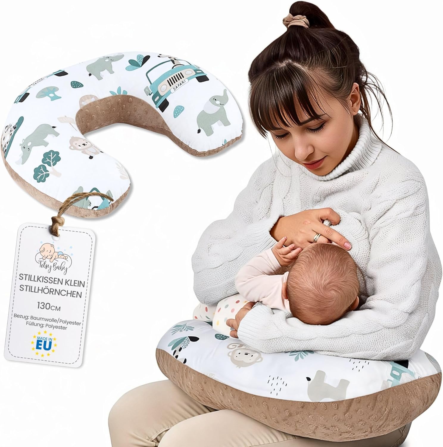 Detalle de Totsy Baby Cojin Lactancia 130 cm Caqui