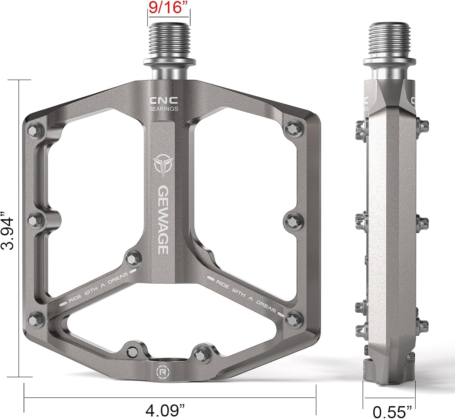 Thumbnail 5 de GEWAGE Road/Mountain Bike Pedals with 3 Bearings 🛞