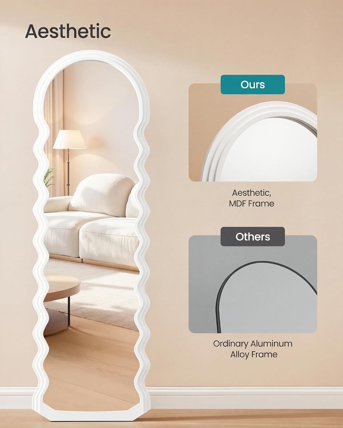 Thumbnail 3 de SONGMICS Aileas Collection LFM027W01 Full-Length Mirror, 160 x 50 cm