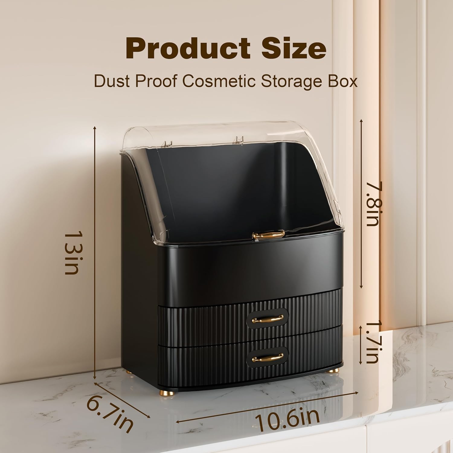 Detalle 2 de Lurcns Makeup Organiser with Drawers: A Practical Vanity Storage Solution