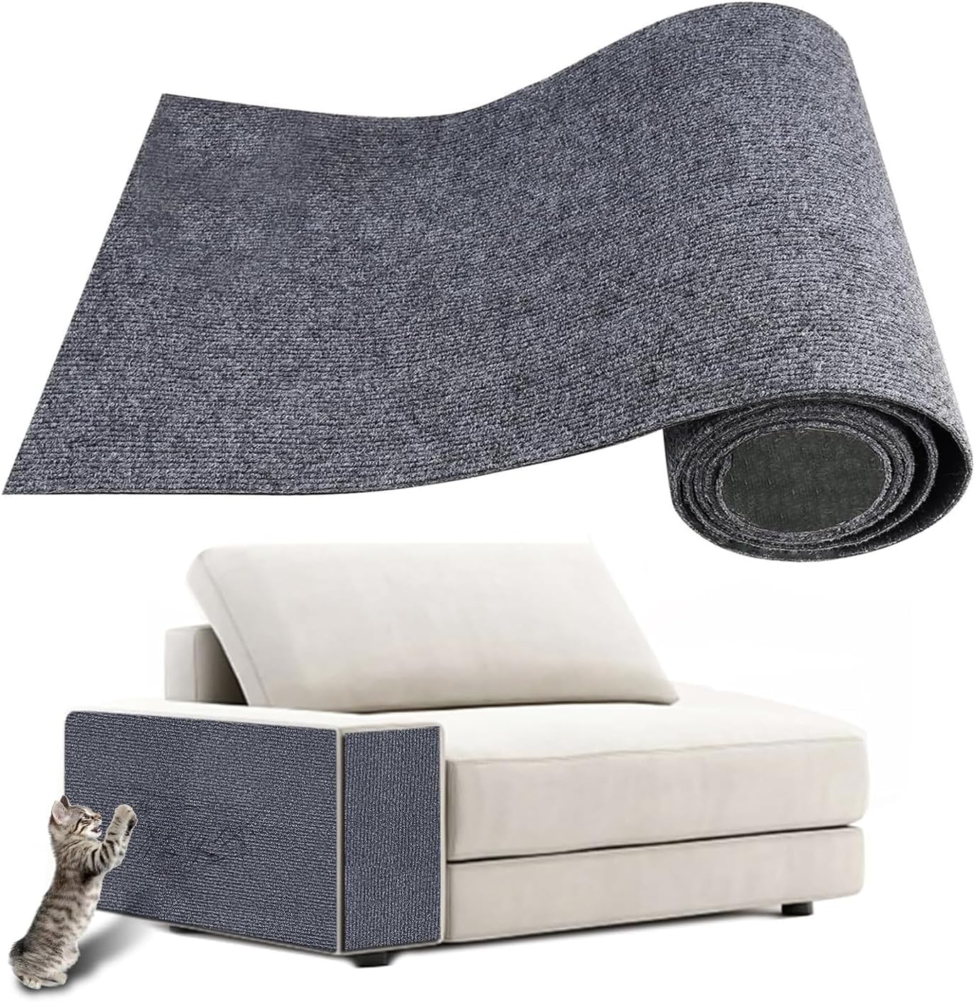 Detalle de Trimmbare selbstklebende Kratzschutz-Matte für Sofa & Wand – Katzenschutzteppich 200 cm