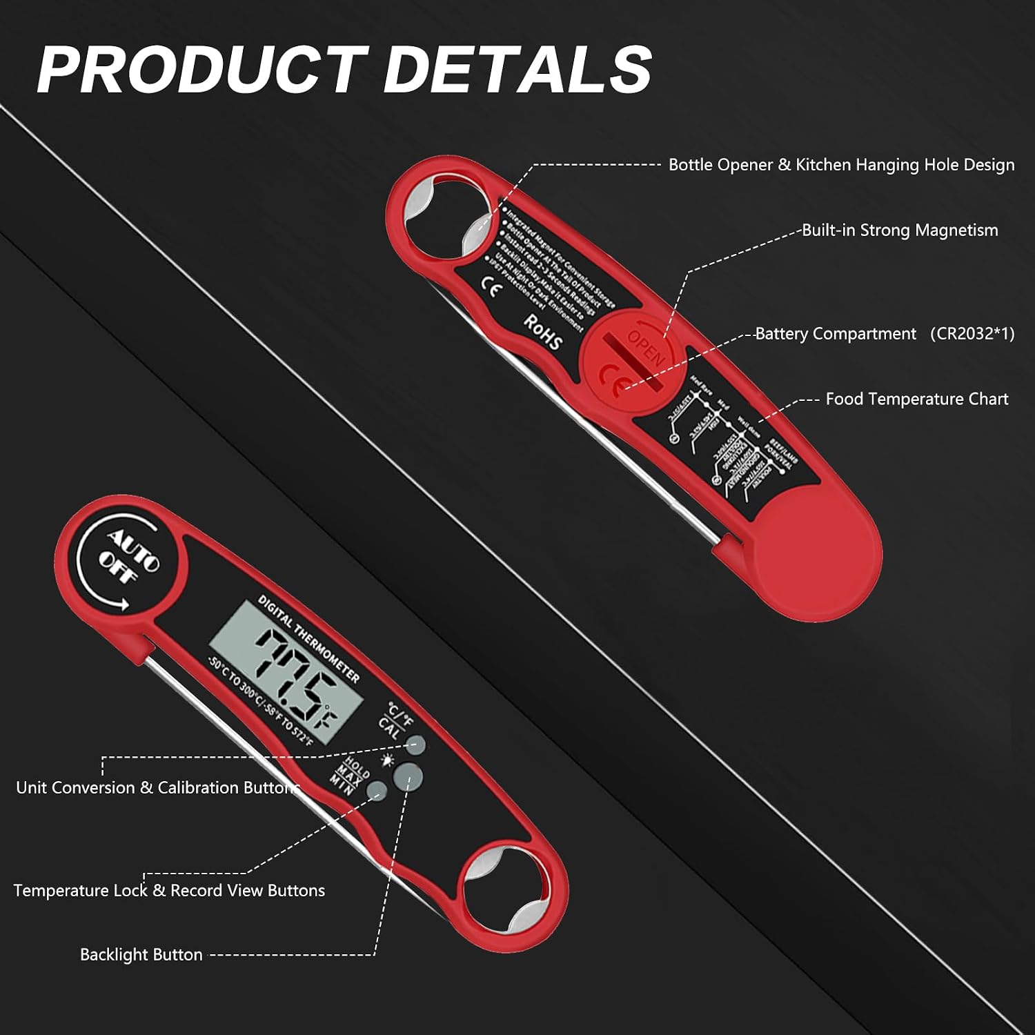 Thumbnail 4 de BENTRIP Meat Thermometer Probe 300°C