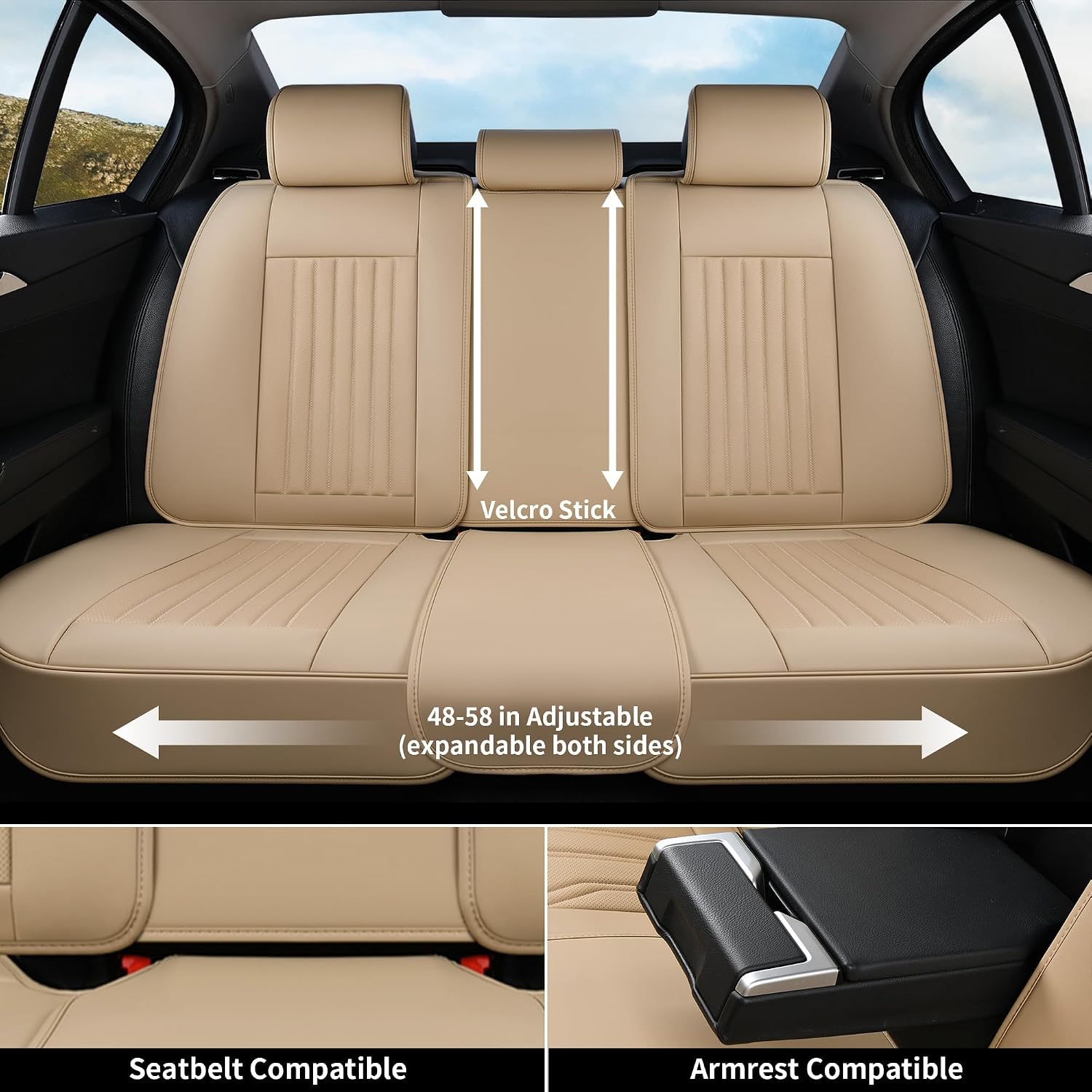 Thumbnail 6 de Coverado Perforated Nappa Leather Seat Covers 2-Pack
