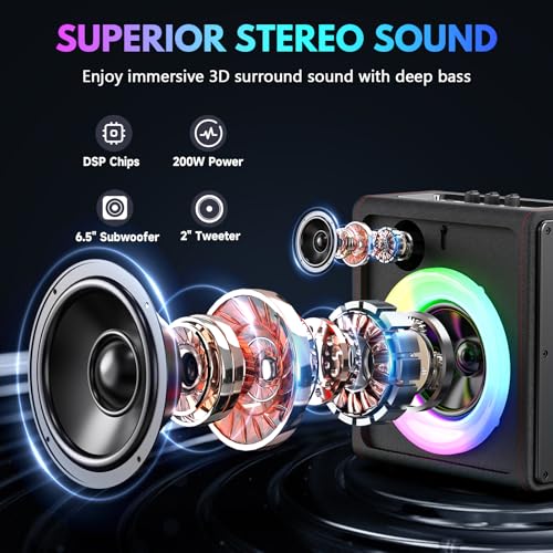 Detalle 2 de PPMIC MS75 Karaoke Machine for Adults with 2 Wireless Microphones