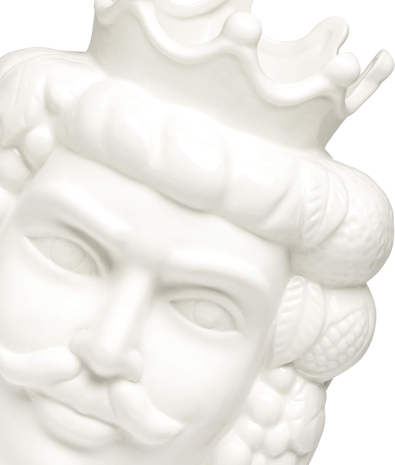 Detalle de Baroni Home Vase en Forme de Tête de Moro – Porcelaine, 14x14x22 cm