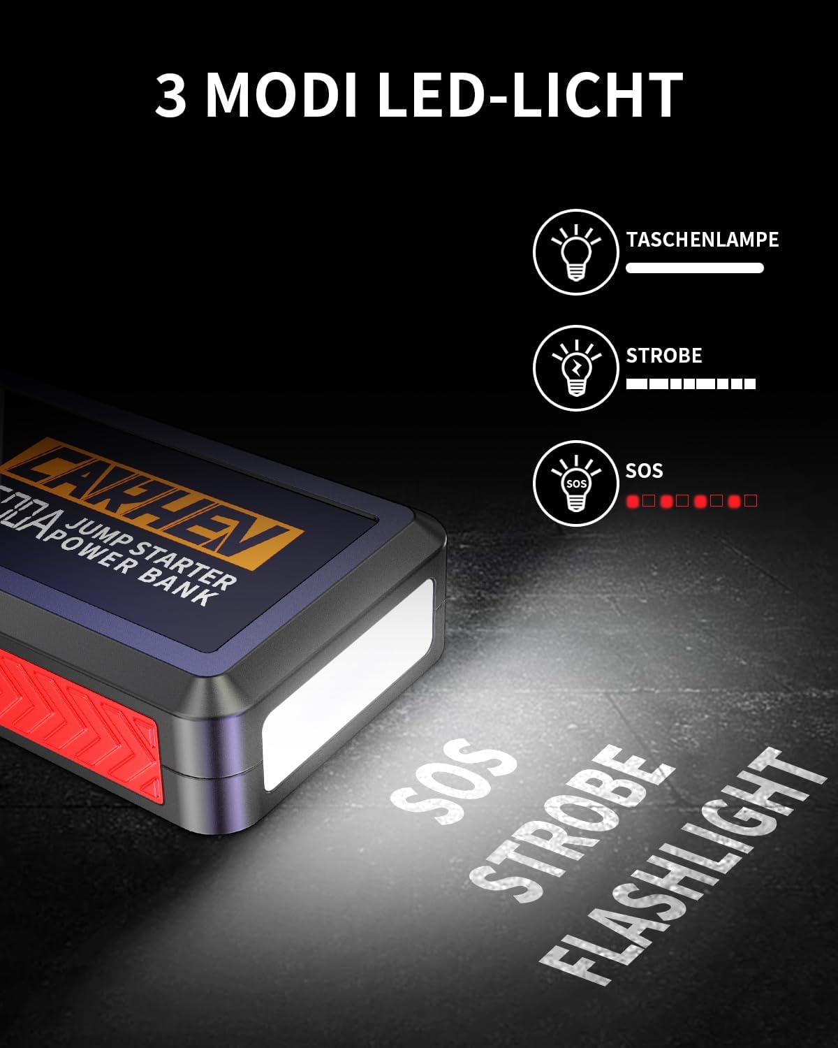 Detalle 2 de CARHEV 5000A Starthilfe Powerbank 26.800 mAh