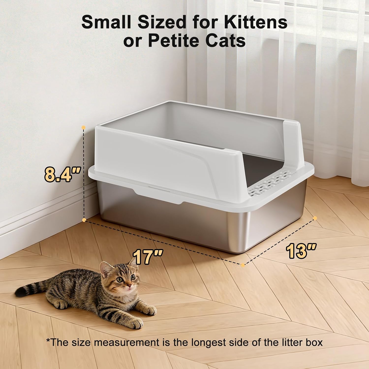 Thumbnail 4 de FURTIME Stainless Steel Cat Litter Box