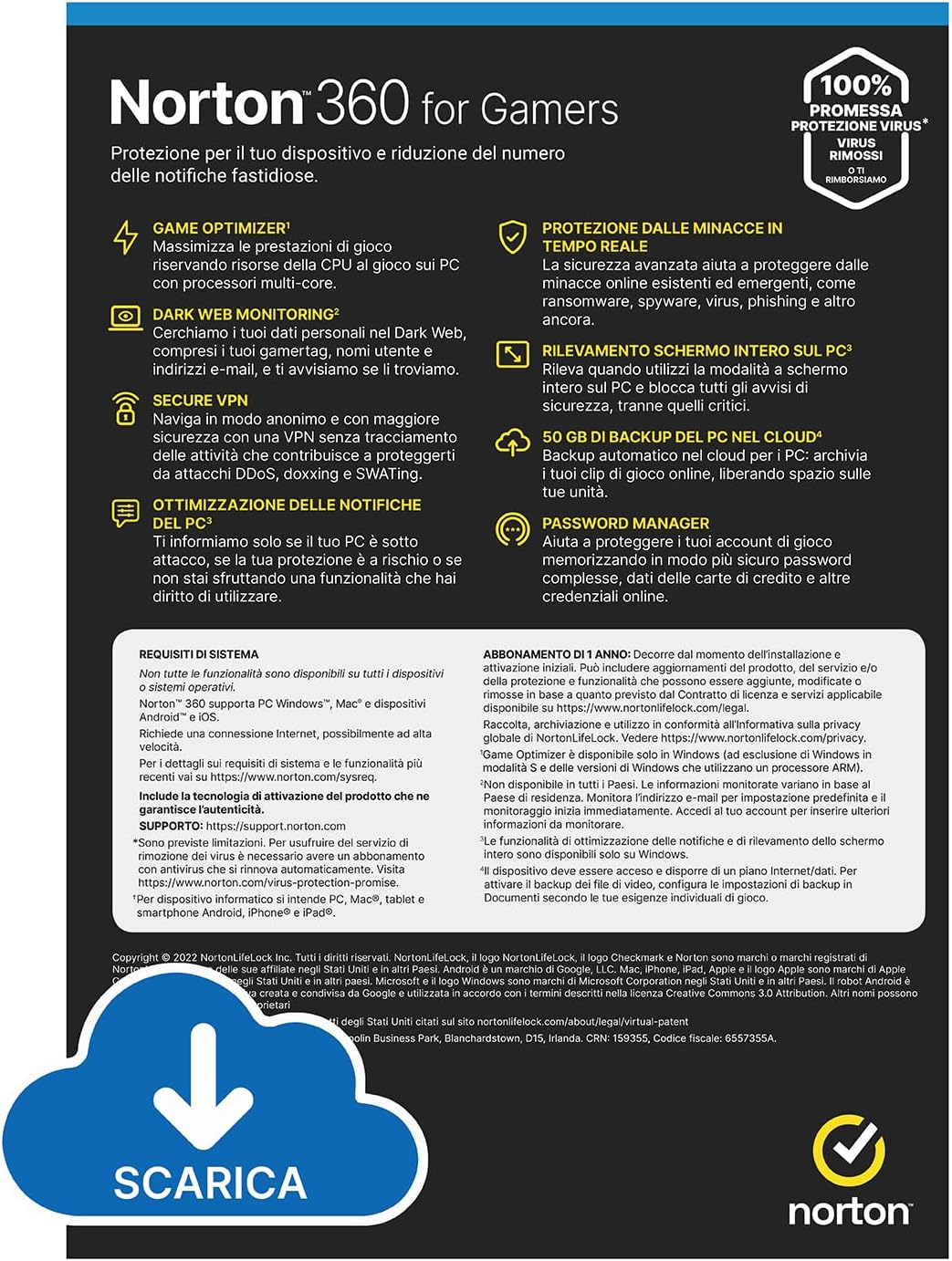 Detalle 2 de Norton 360 for Gamers 2026 Antivirus 3 dispositivi