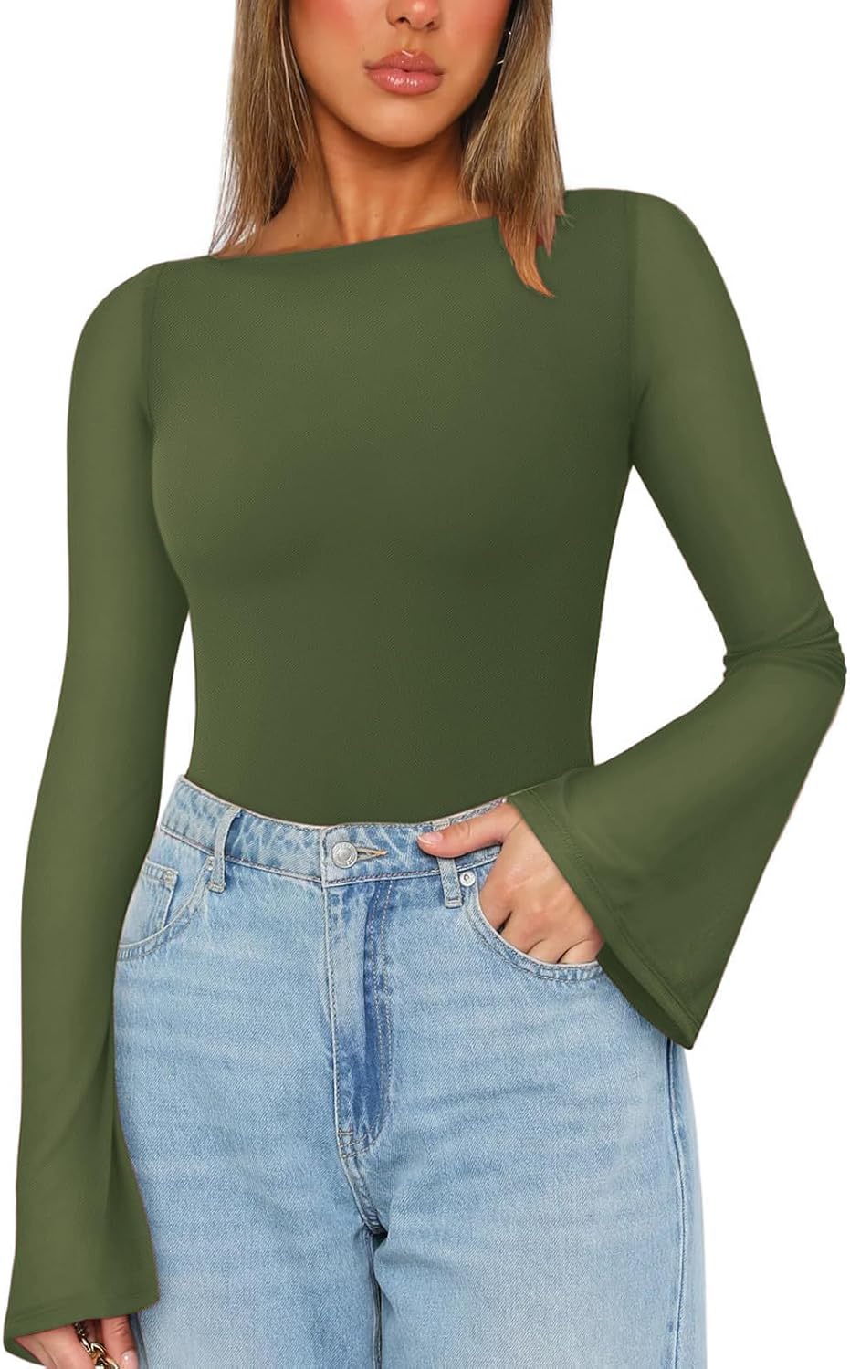 Thumbnail 5 de LACOZY Long Bell Sleeve Crop Top