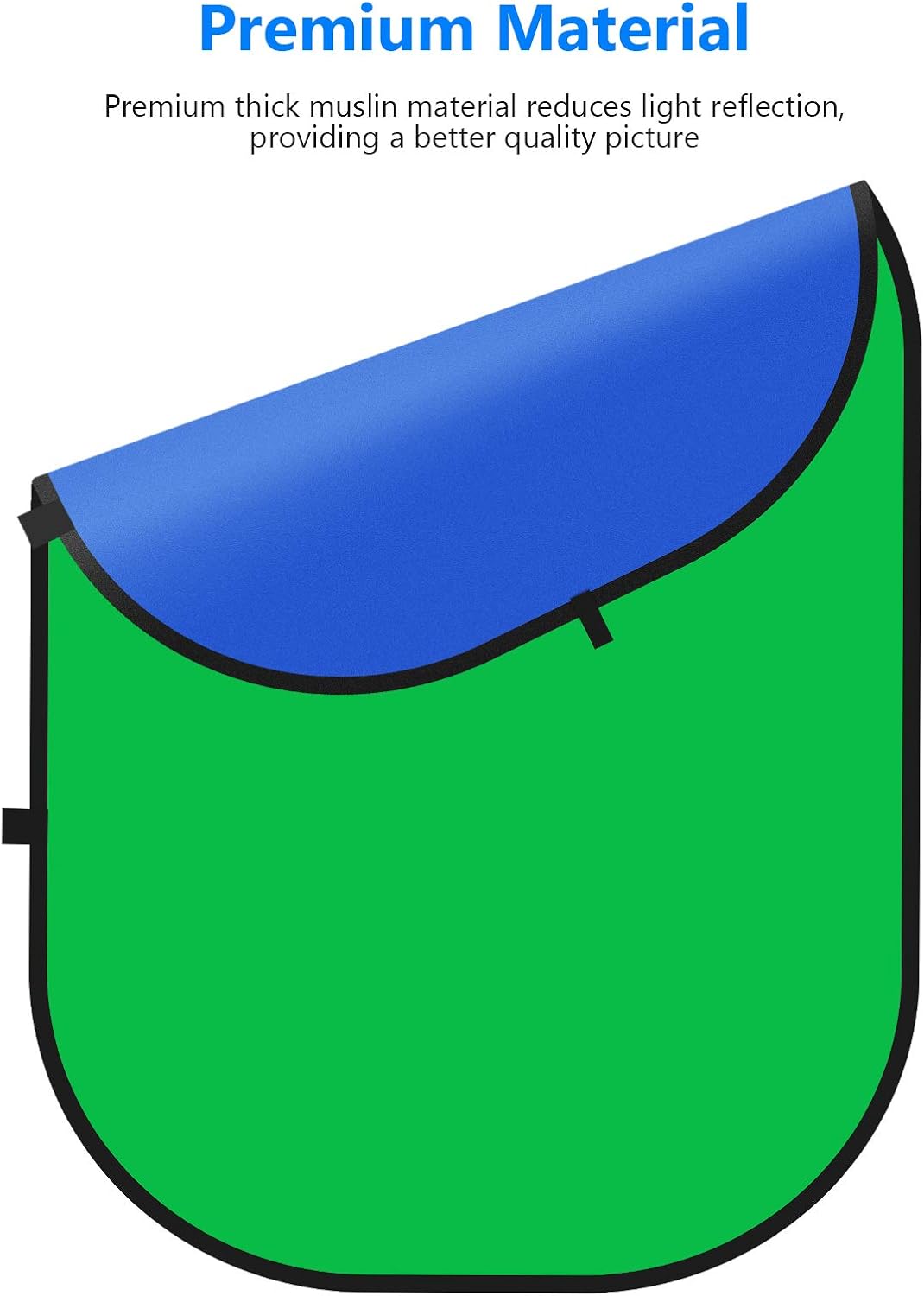 Detalle 2 de NEEWER Toiles de fond chromakey réversibles vert/bleu (double face) 1,5 x 2 m
