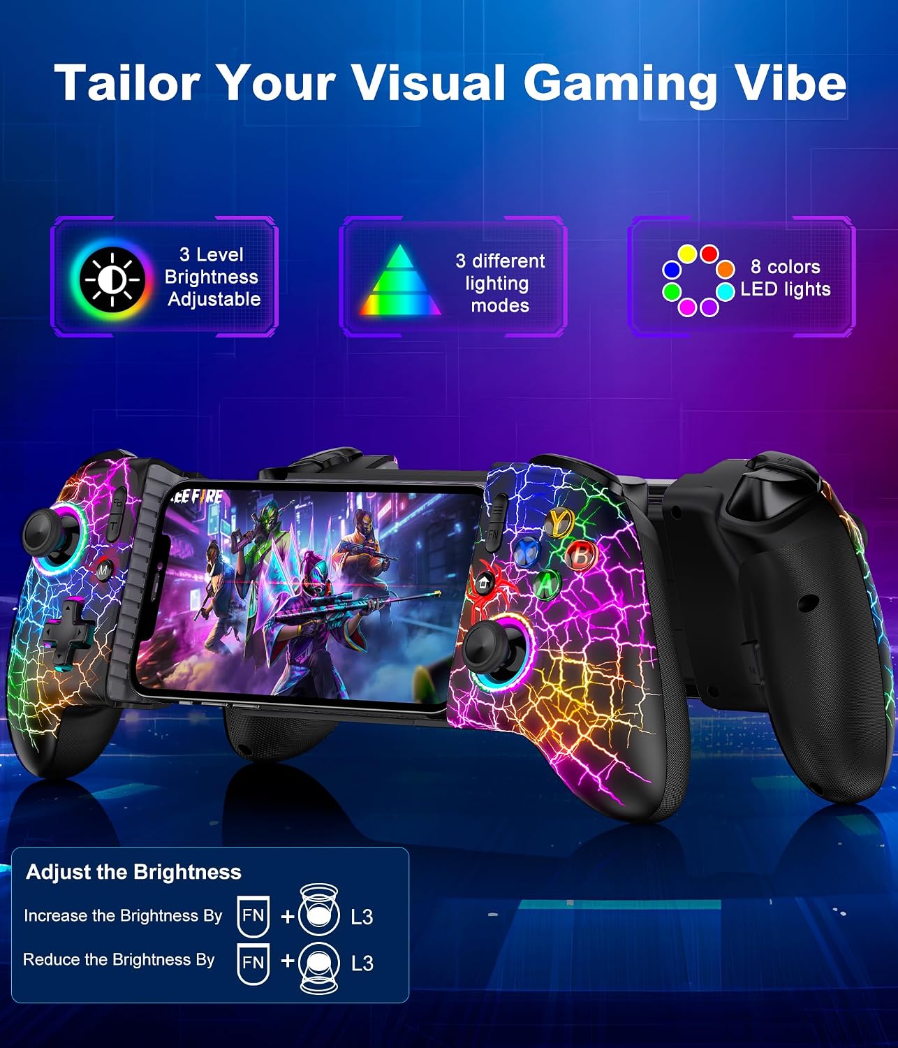 Thumbnail 2 de Dynamic Light Wireless Mobile Gaming Controller
