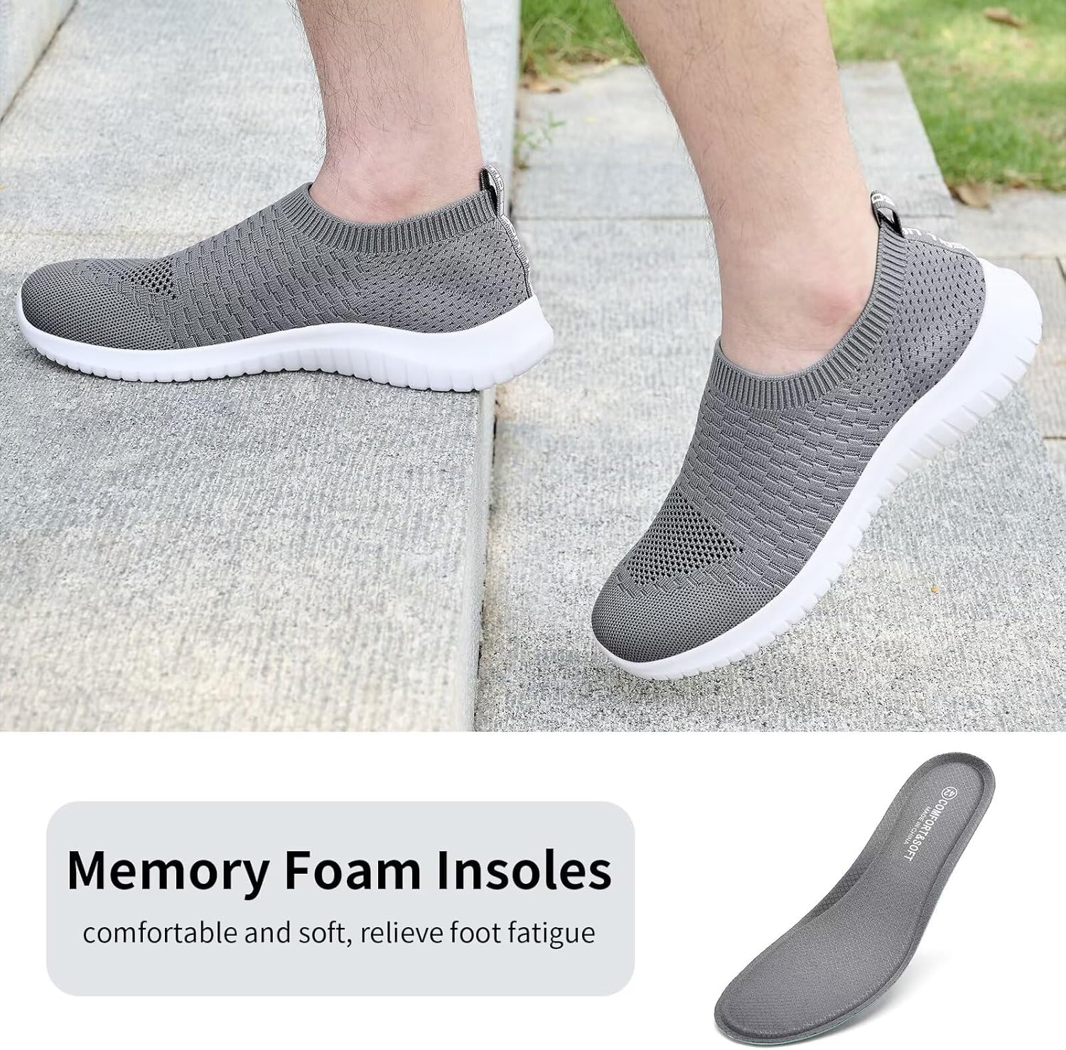 Thumbnail 3 de TIOSEBON Men’s Slip-On Trainers: Lightweight Road Running Shoes