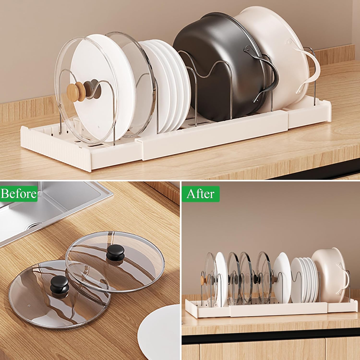 Thumbnail 2 de LICRUGU Pots and Pans Organizer 7 dividers 🍽