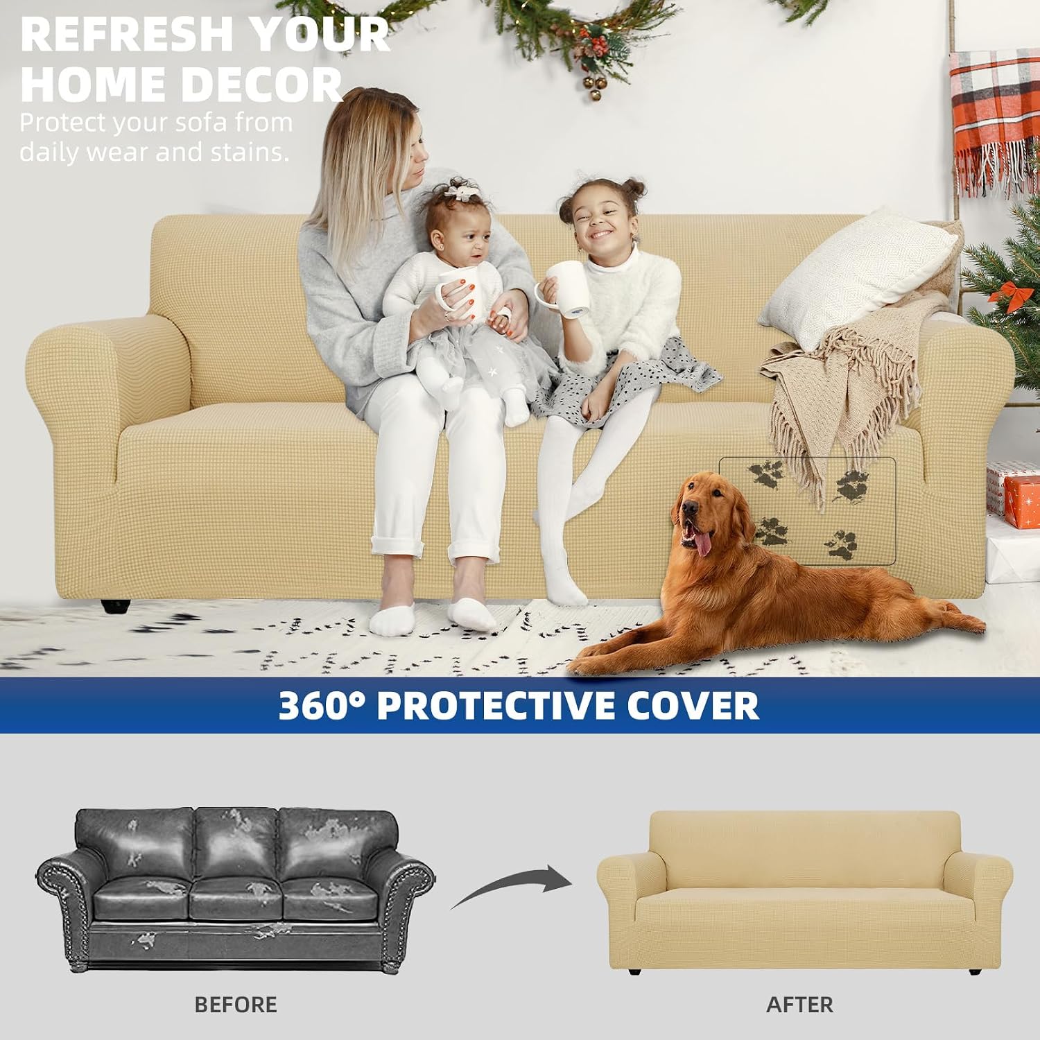 Thumbnail 4 de Ystyle Funda Sofa 3 Plazas beige amarillo