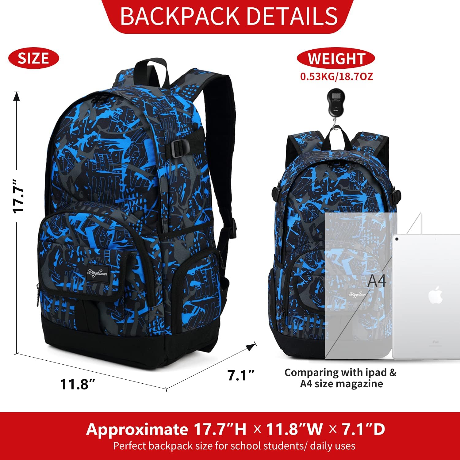 Thumbnail 2 de Rickyh Style 25L Lightweight School Backpack with Laptop Sleeve for Men & Women