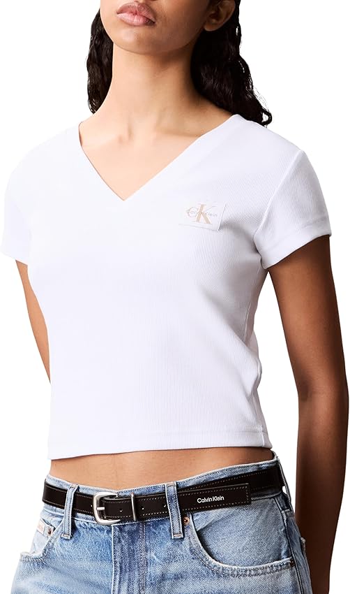 Thumbnail 3 de Calvin Klein Woven Label Rib tee camiseta XXS, 95% algodón