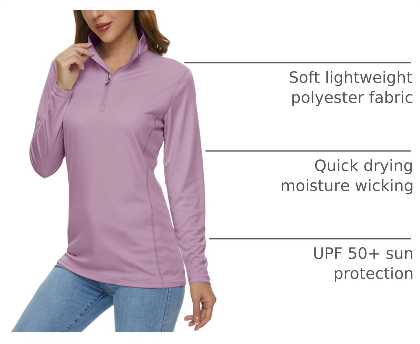 Detalle de MAGCOMSEN Women's Quarter-Zip Polyester Shirt