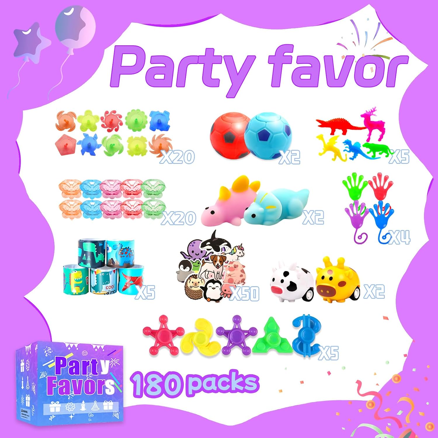 Thumbnail 3 de Wuridiwa Party Favor Set, 180 Pieces