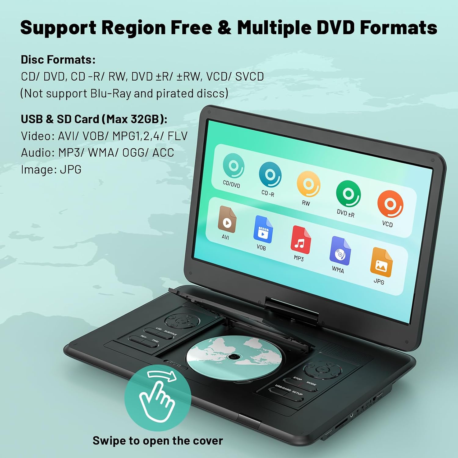Thumbnail 4 de 17.5" Portable DVD Player 6-hour battery 📀