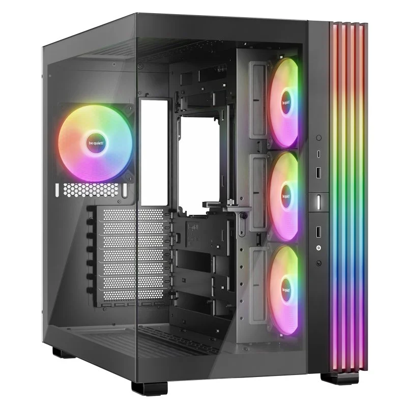 Detalle de be quiet! LIGHT BASE 600 LX ARGB: torre midi ATX con doble cristal y USB-C