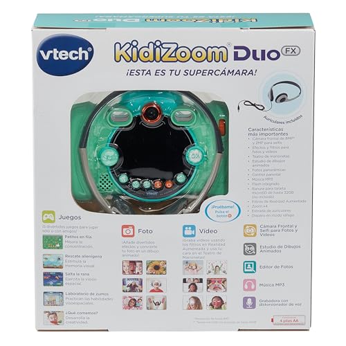 Detalle 2 de VTech Kidizoom Duo FX Aquamarina: cámara infantil 4–12 años con filtros y estudio de cómic