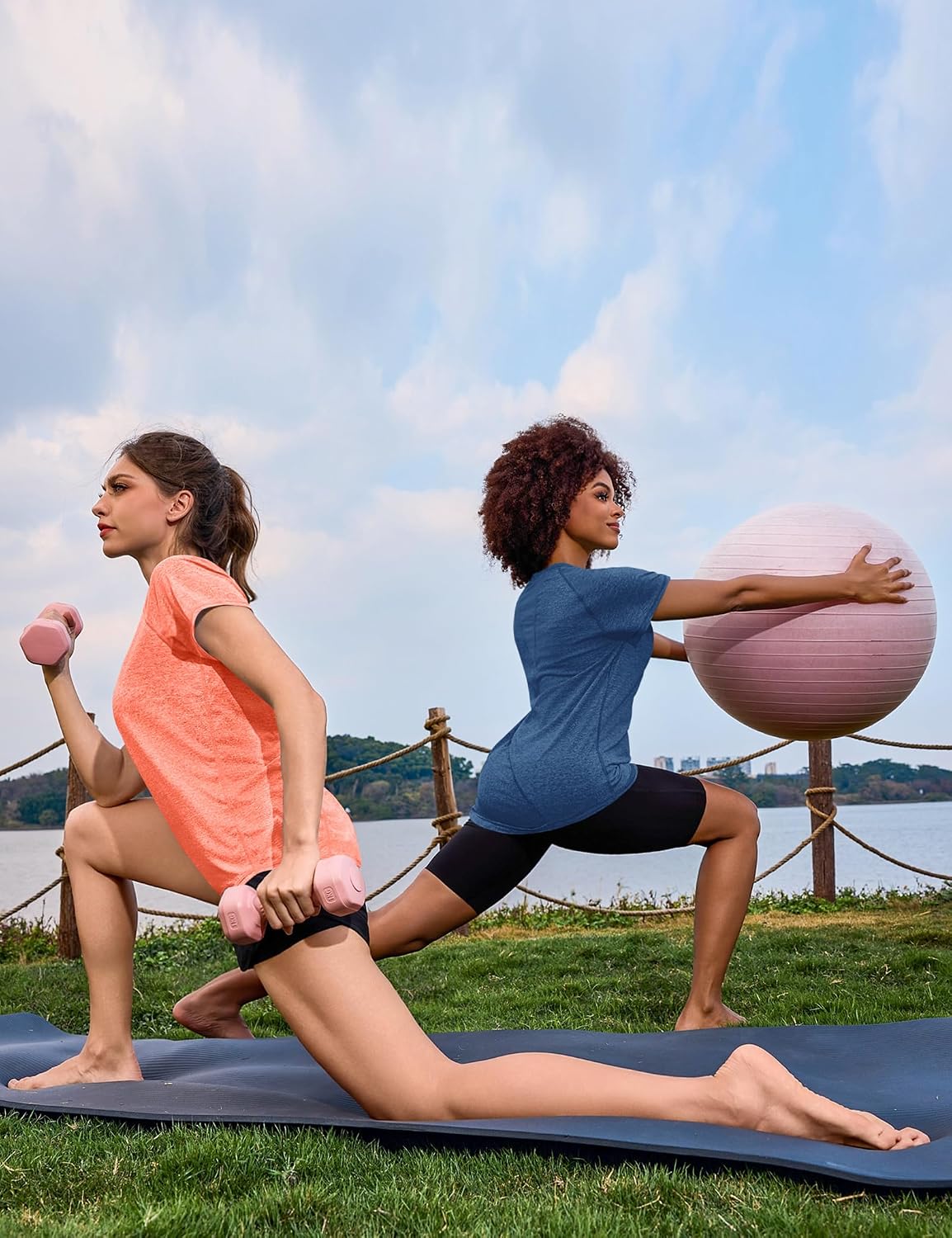 Detalle de Gyabnw Maglie Palestra Donna – Manica Corta in Tessuto Mesh, Girocollo, Abbigliamento Fitness