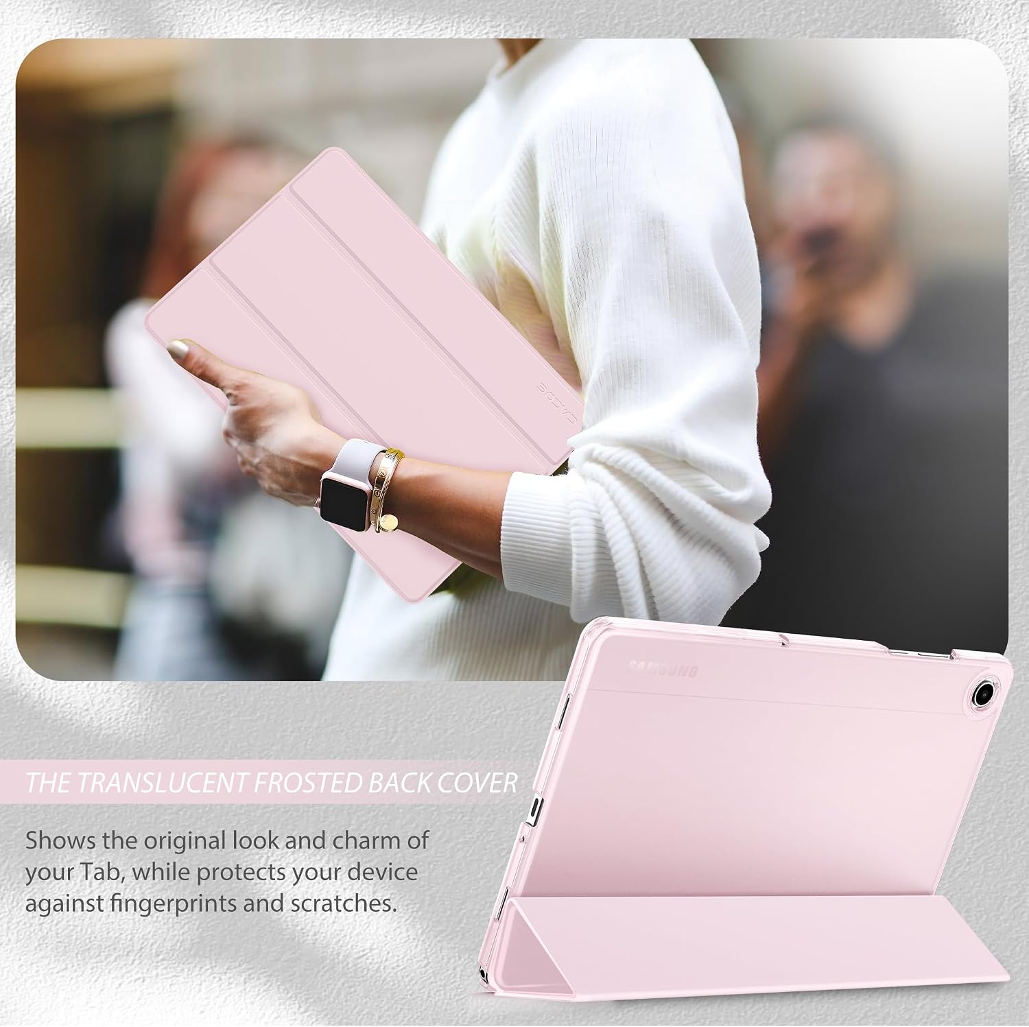 Thumbnail 6 de CACOE Hülle für Samsung Galaxy Tab A11+ Plus 11 Zoll 2025/A9+ Plus 2023 – Ultra Dünn, transluzent matt, Hellrosa