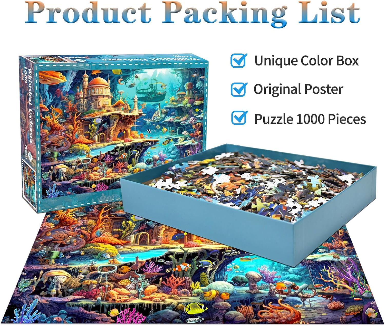 Detalle 2 de Jigsaw Puzzles 1000 Pieces Whimsical Seabed Puzzle 🧩