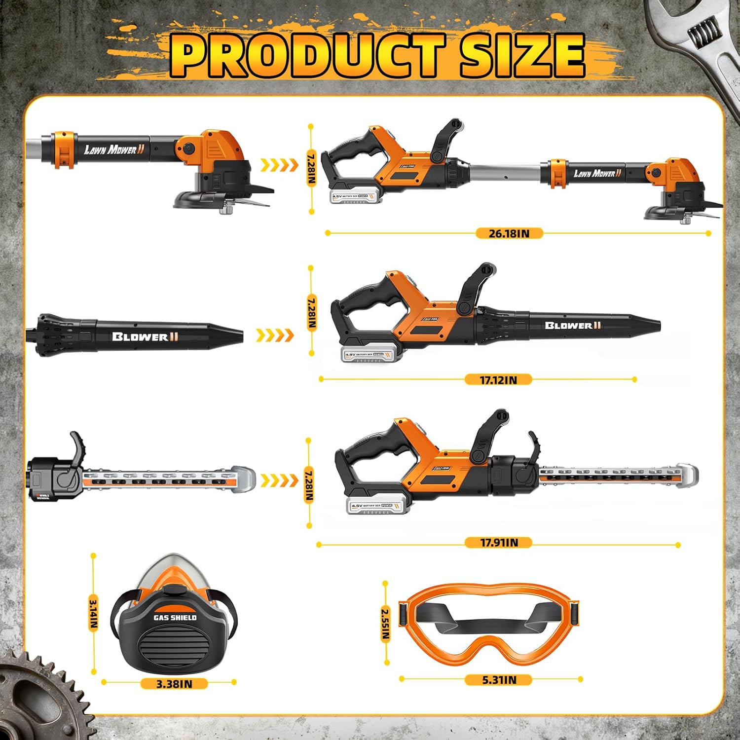 Detalle de Kids Tool Set: 3 in 1 Power Garden Tools with Sounds & Lights