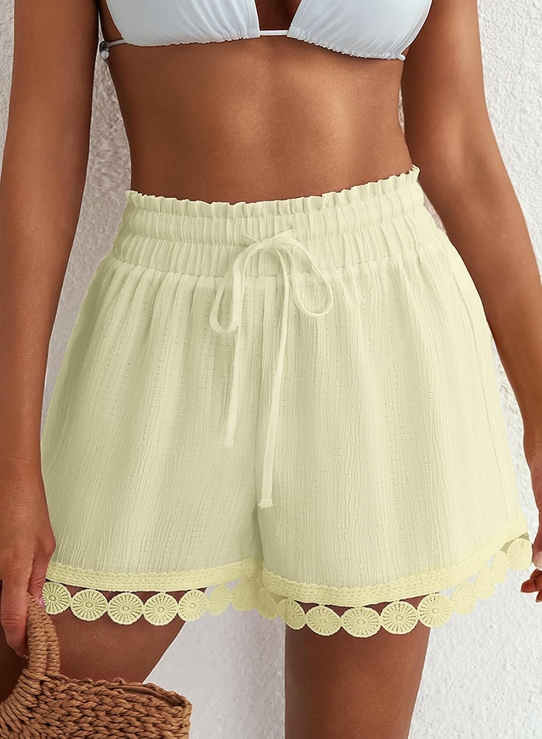 Thumbnail 3 de Dokotoo Women’s Summer Lace Boho Beach Cover-Up Shorts (Elastic Waist Drawstring)
