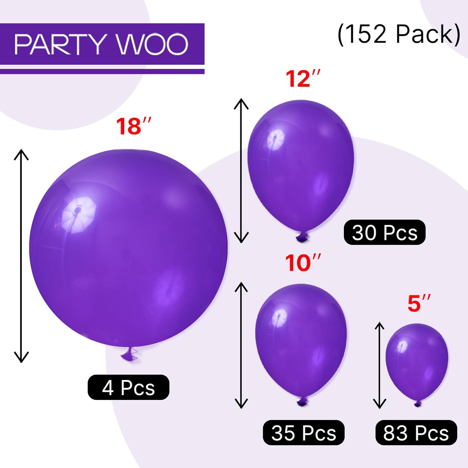 Thumbnail 6 de PartyWoo Dark Purple Balloons 152pcs for Party Decor 🎈