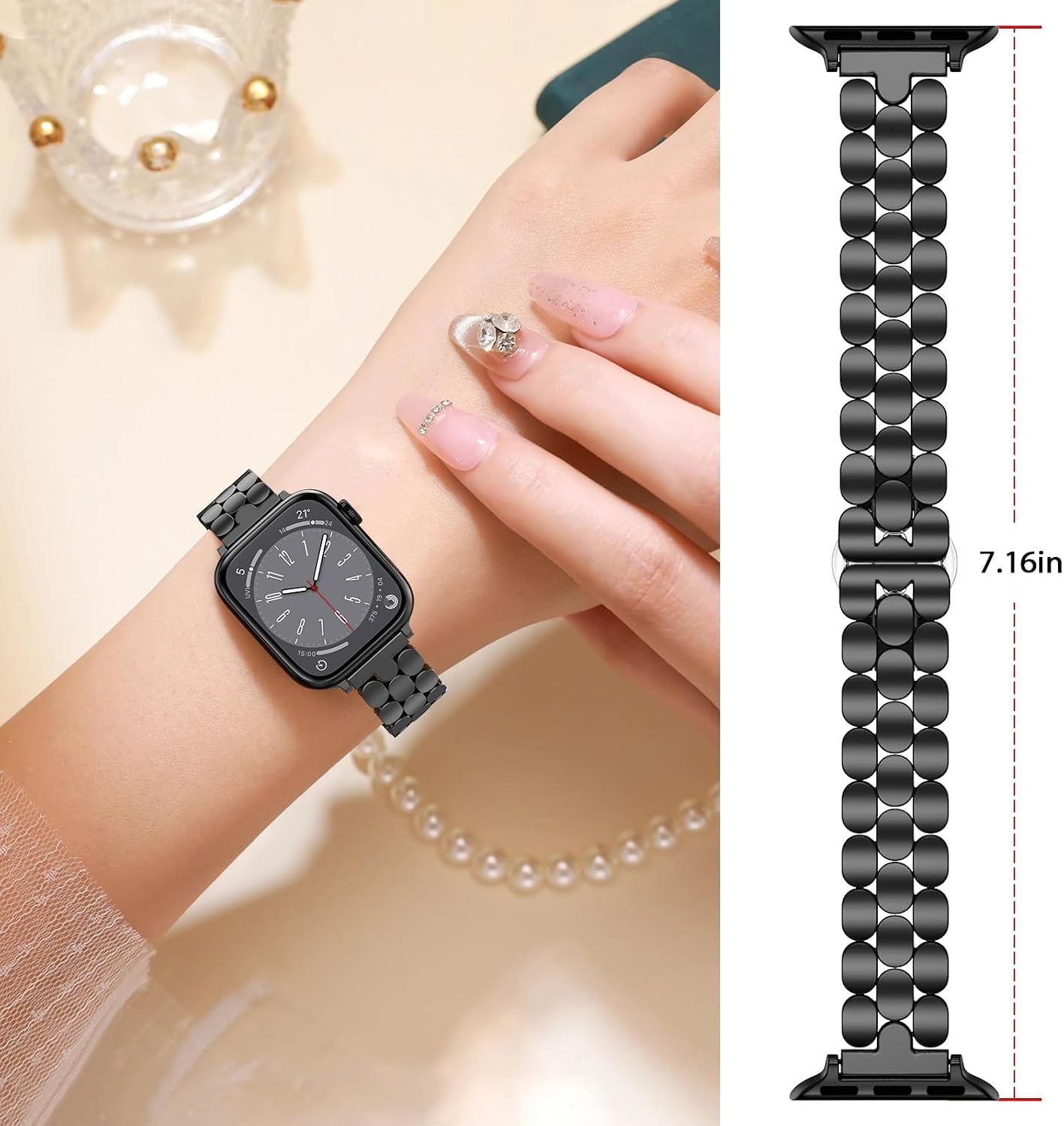 Thumbnail 2 de V.R.HOPE Slim Stainless steel Apple Watch strap