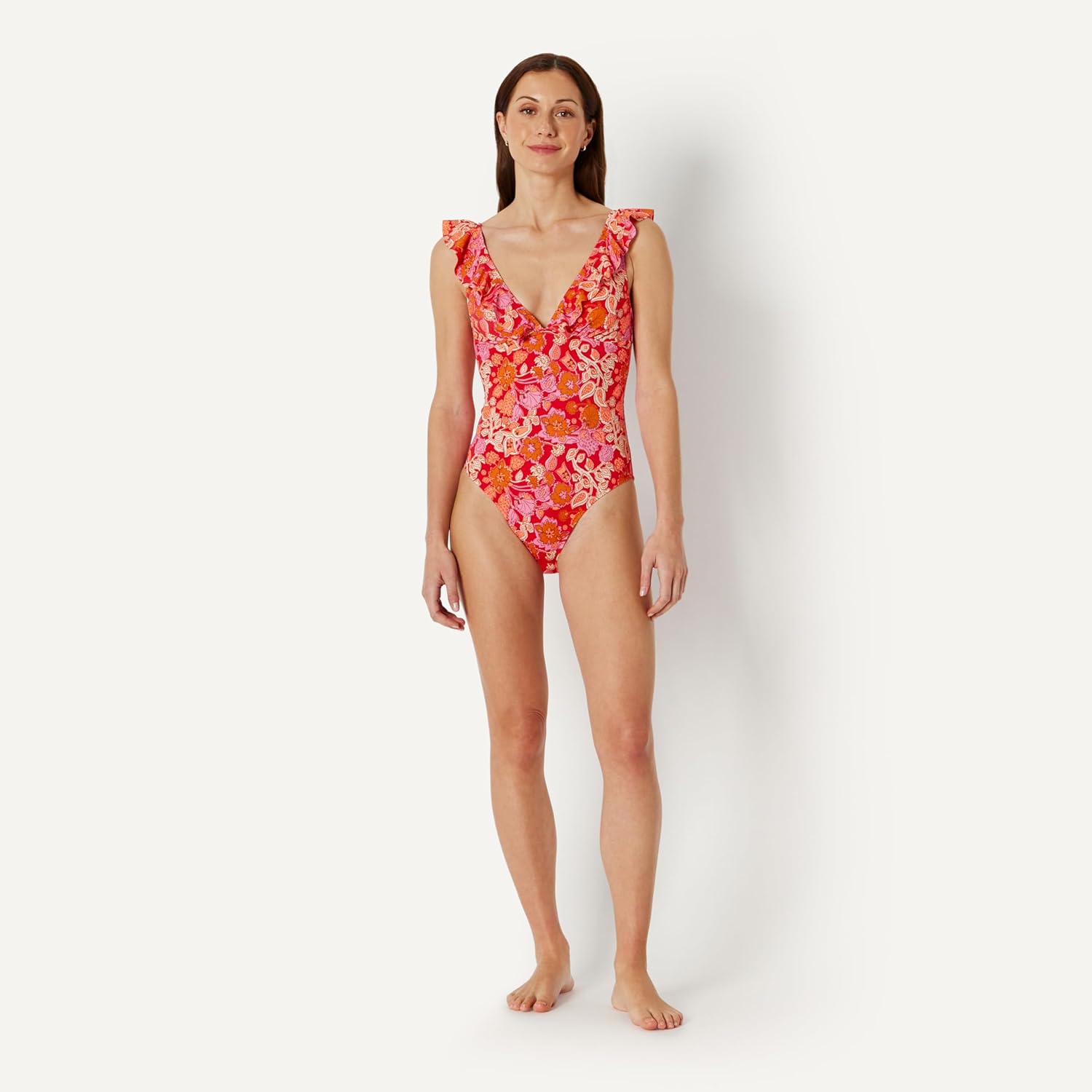 Thumbnail 4 de Amazon Essentials Women's Ruffle V-Neck One-Piece Swimsuit