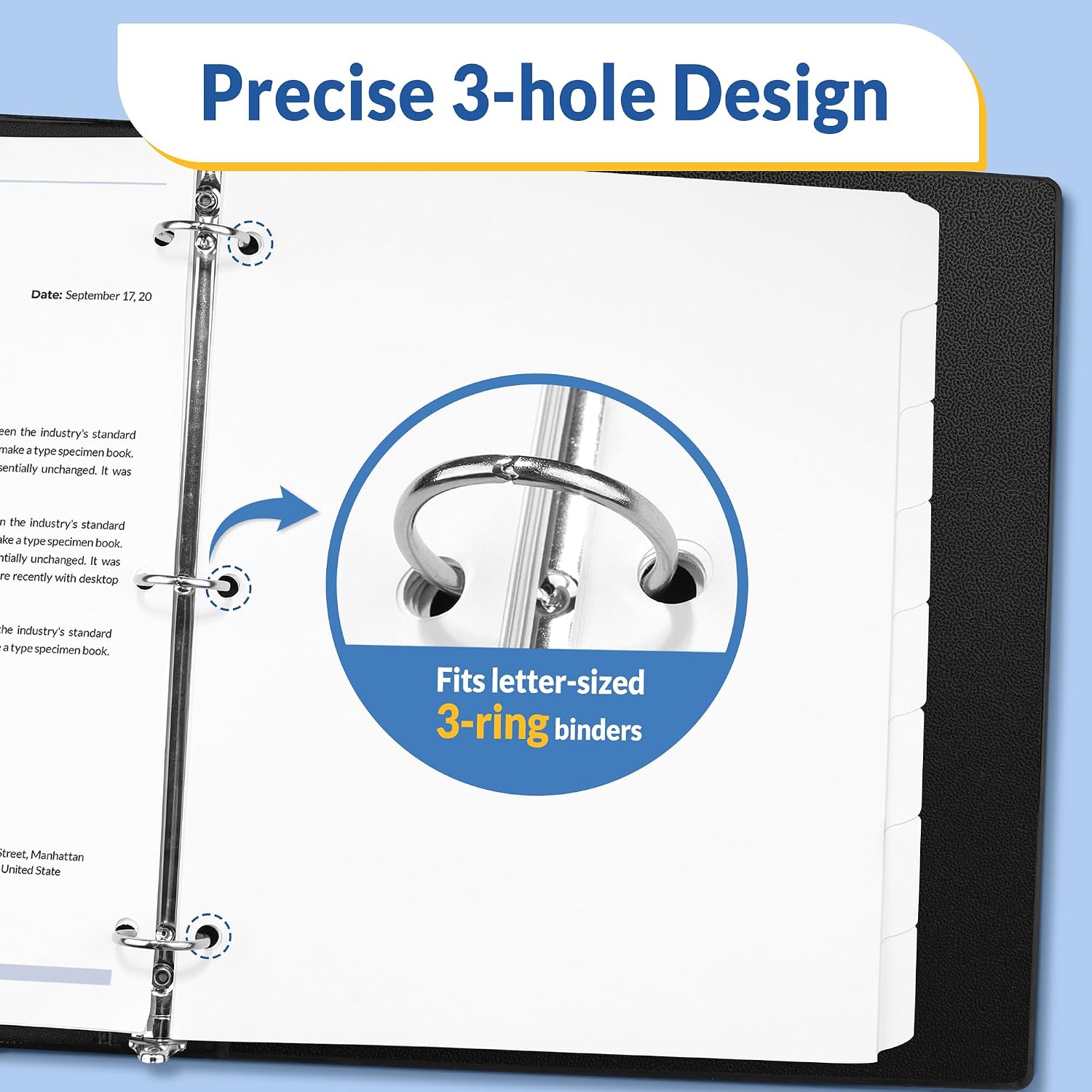 Detalle de SUNEE White Tab -12 Set Binder Dividers, Letter Size, 8 Tabs, 96 Count
