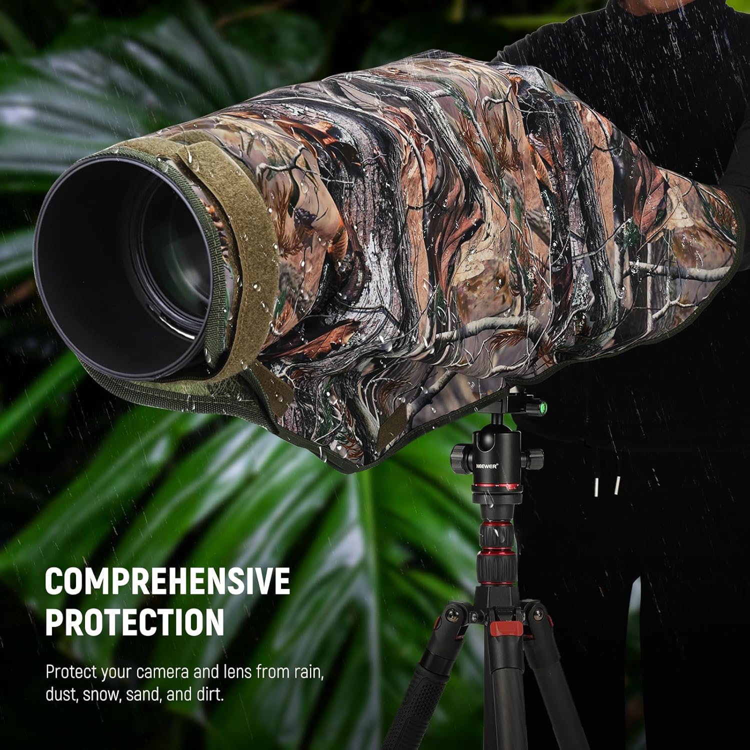 Thumbnail 5 de NEEWER PB019 XL Camera Rain Cover for DSLR & telephoto lenses (waterproof nylon, double-sided camouflage)
