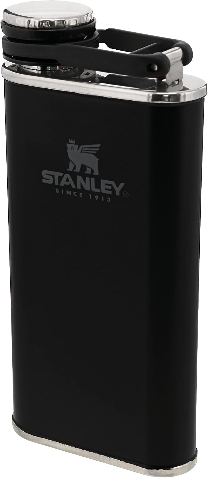 Detalle de Stanley Classic Wide Mouth Flask 0.23L 🥃 Sin Fugas, Matte Black