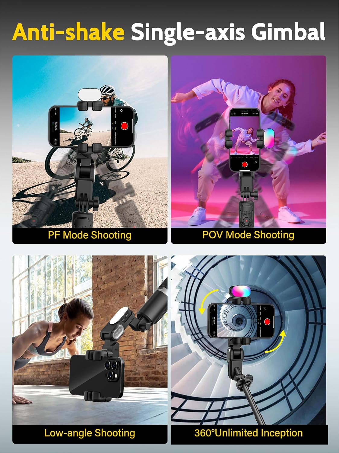 Thumbnail 3 de AOCHUAN Auto Face Tracking Tripod M2Pro Black: 4-in-1 Flexible Phone Studio