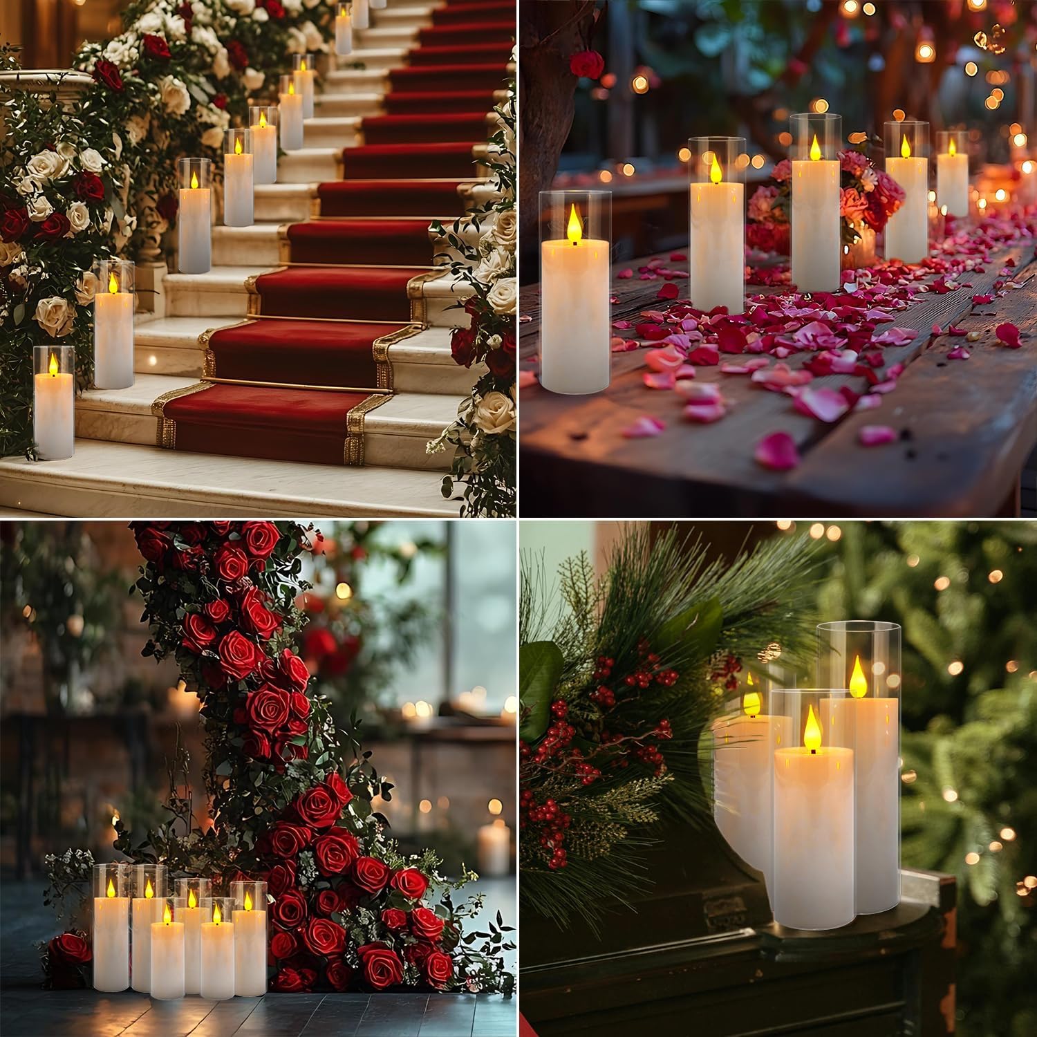 Detalle de CLTNIKET hi681 Acrylic LED Flameless Candles, 24-Pack with Remote Timer