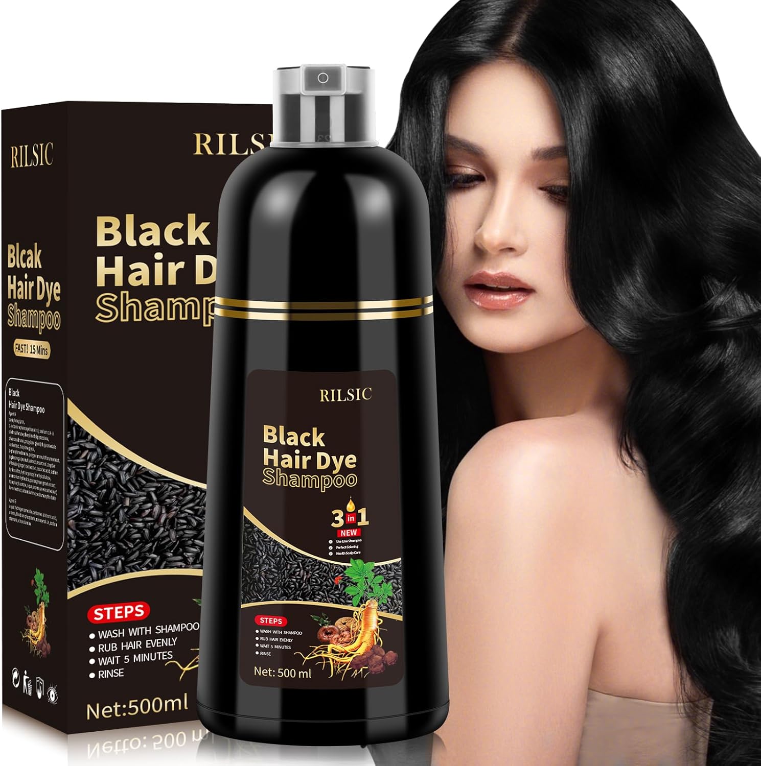 JELMOK 3 in 1 shampoo tinta nero 500 ml