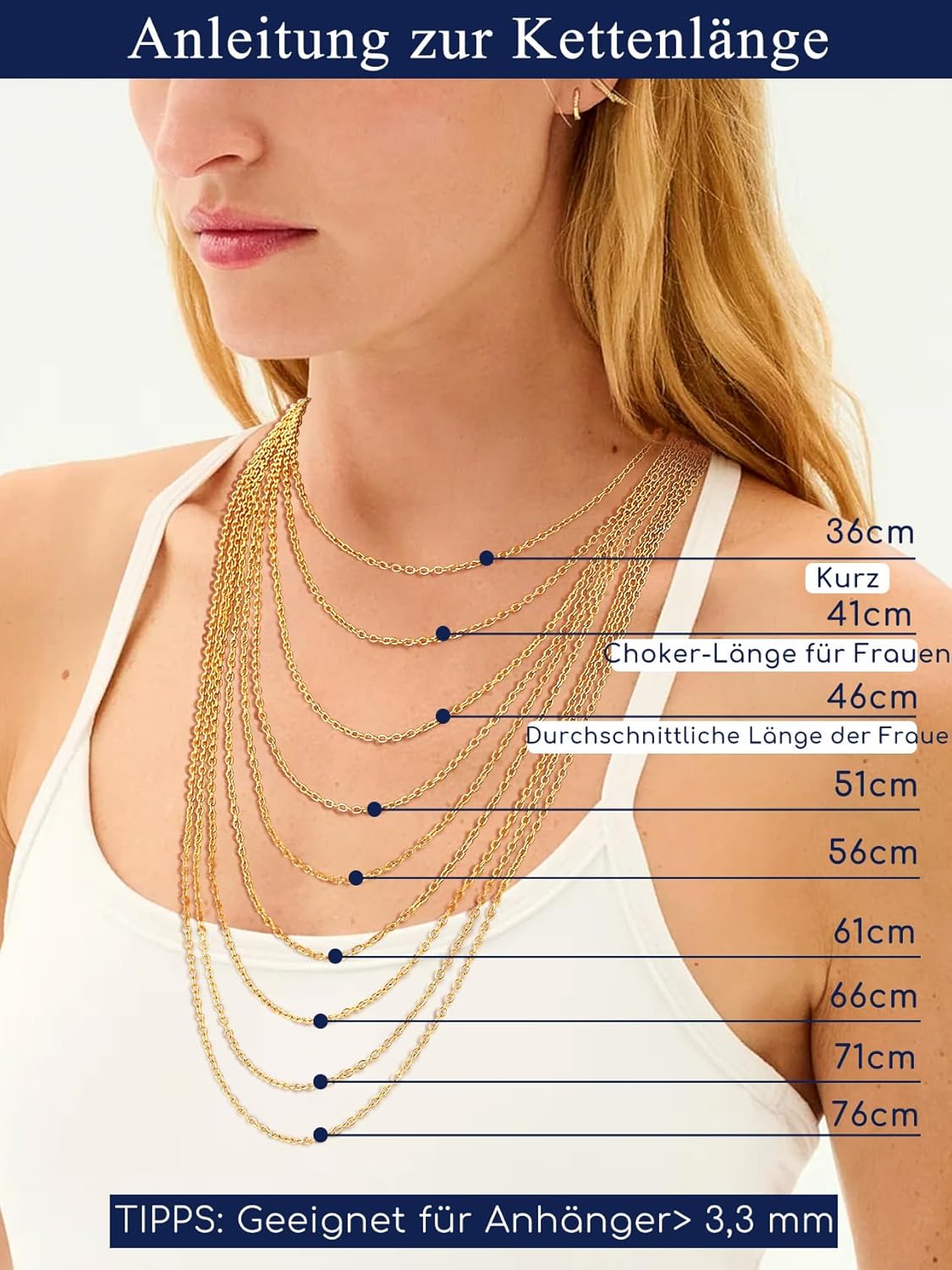 Thumbnail 4 de Suplight Gliederkette Damen ohne Anhänger aus Edelstahl 316L – Charm Choker Kette mit Verlängerung