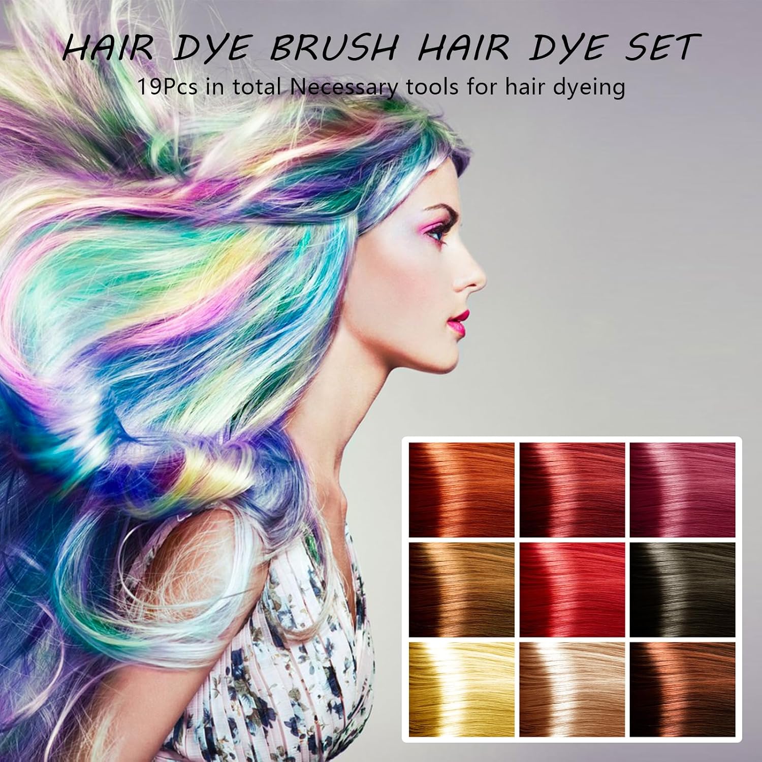Thumbnail 6 de Kakveiai 19 Stück Haarfärbepinsel Set – DIY Salon Haarfärbemittel, Kopfhaut Massagebürste, Friseur Zubehör