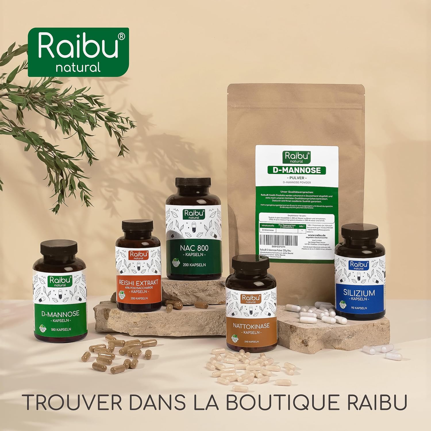 Thumbnail 5 de Silicium Organique Raibu - 667 mg, 90 gélules pour 3 mois, extrait de bambou, vegan