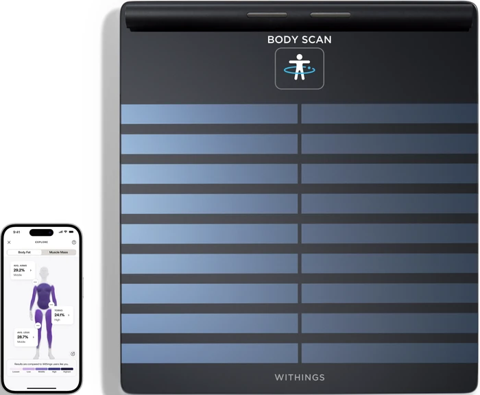 Thumbnail 1 de Withings Body Scan Schwarz – Körperanalyse-Waage für Hände & Füße