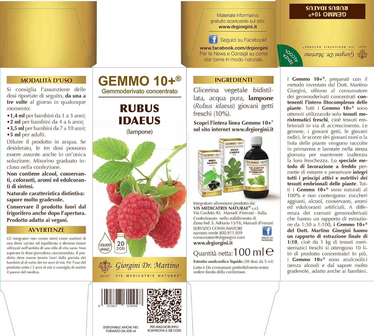 Thumbnail 4 de Dr Giorgini Integratore Alimentare al Lampone (Gemmoderivato) Concentrato Liquido Analcolico – 100 ml